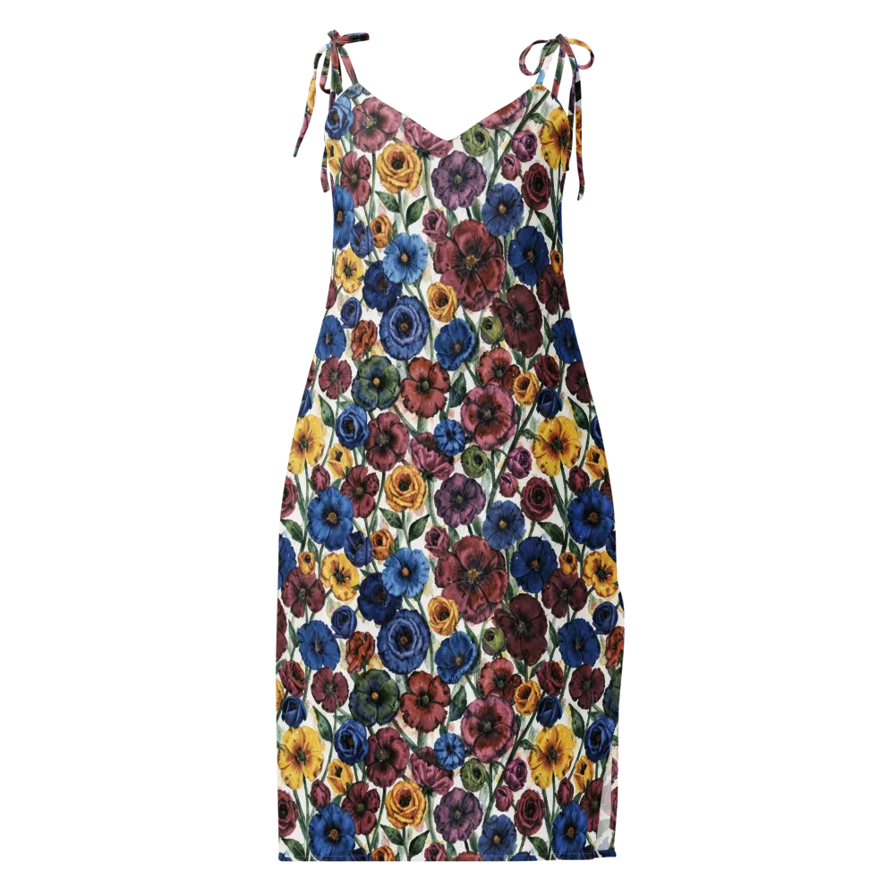 Midnight Poppy Rhapsody on Slip Dress — Front