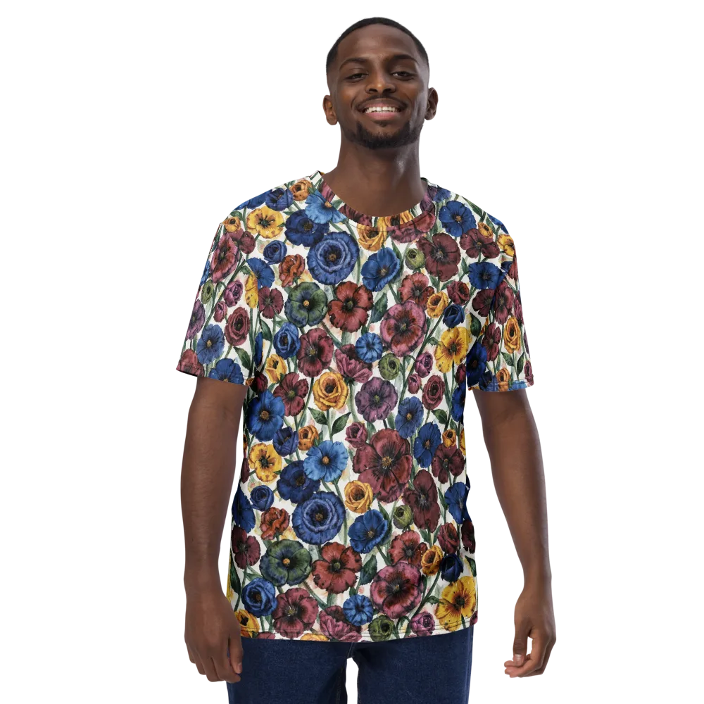 Midnight Poppy Rhapsody on Men's Crew Neck T-Shirt — Front