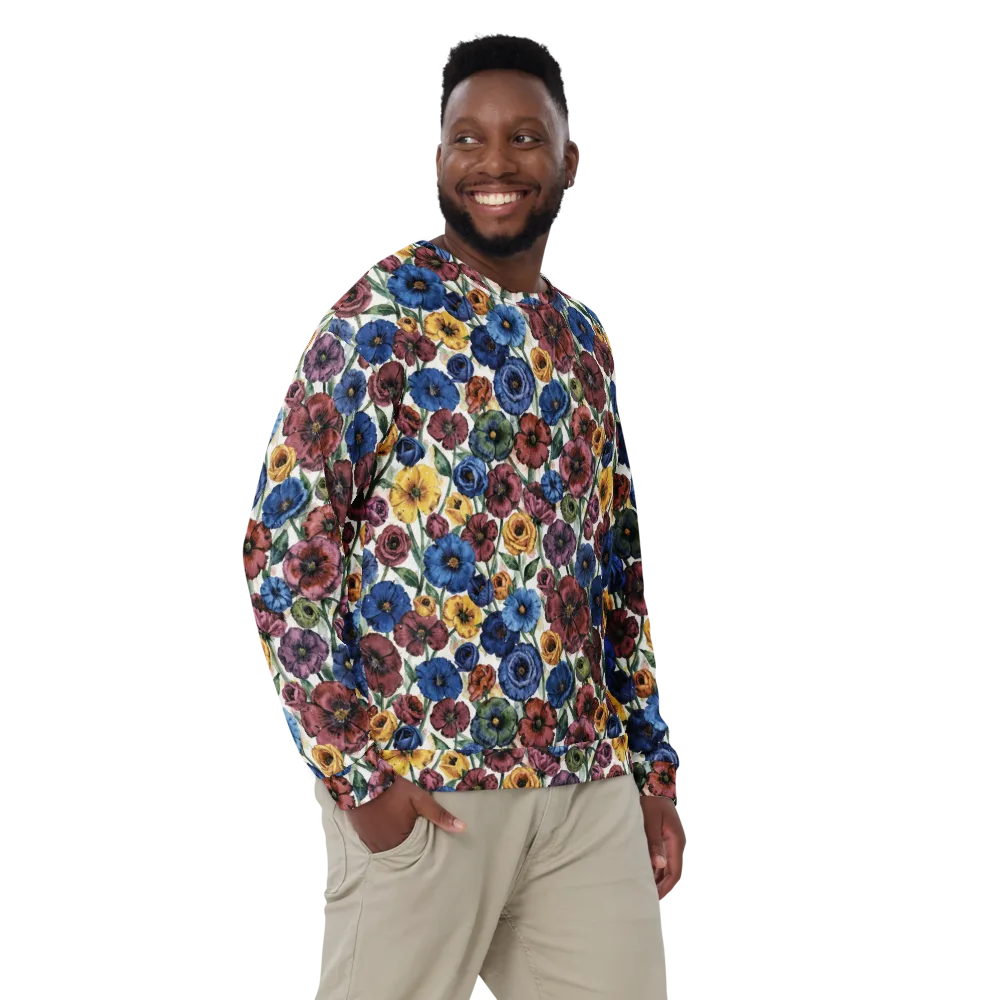 Midnight Poppy Rhapsody on Sweatshirt — Front