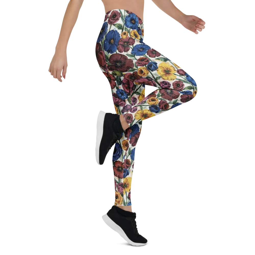 Midnight Poppy Rhapsody on Leggings — Right