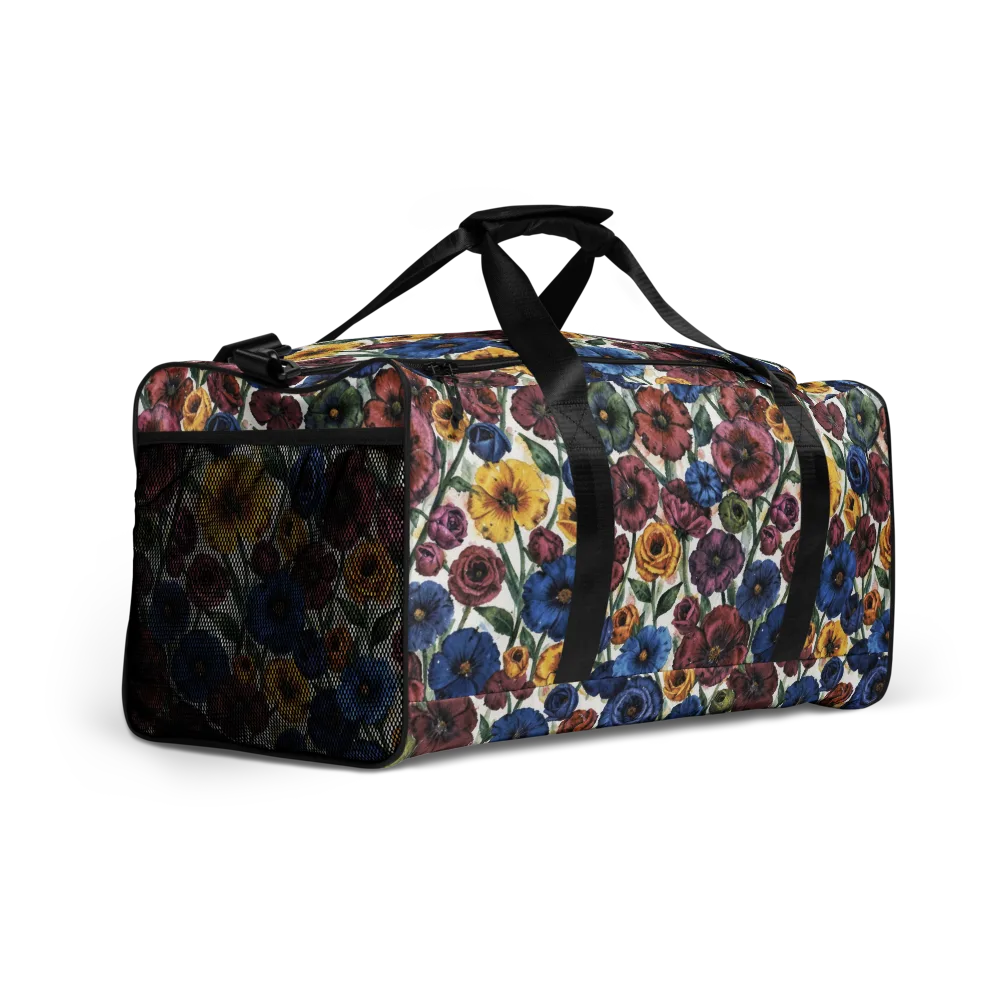 Midnight Poppy Rhapsody on Duffle Bag — Right Front