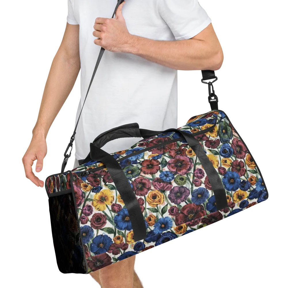 Midnight Poppy Rhapsody on Duffle Bag — Right Front