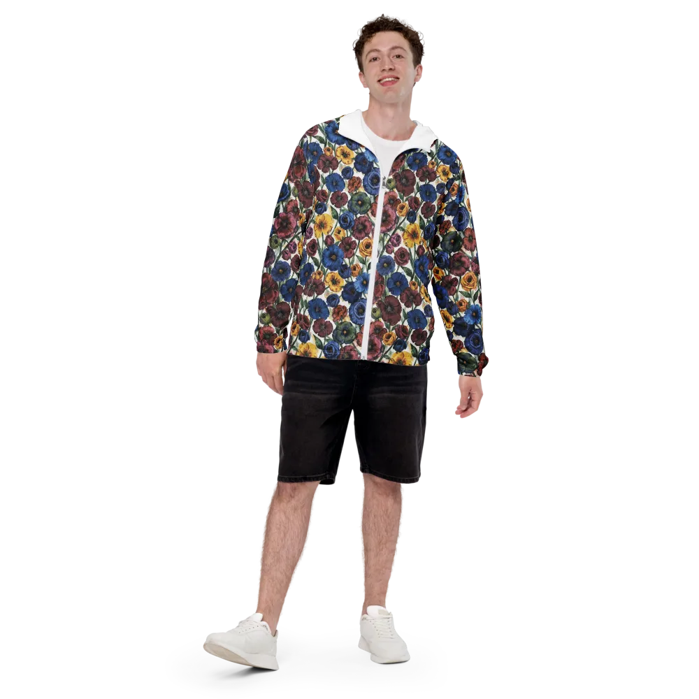Midnight Poppy Rhapsody on Men's Windbreaker — Front