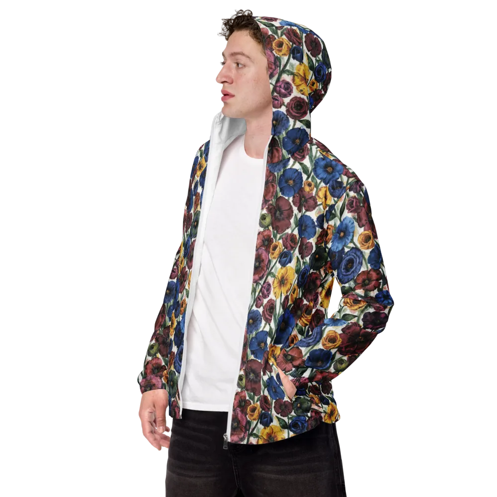 Midnight Poppy Rhapsody on Men's Windbreaker — Left Front