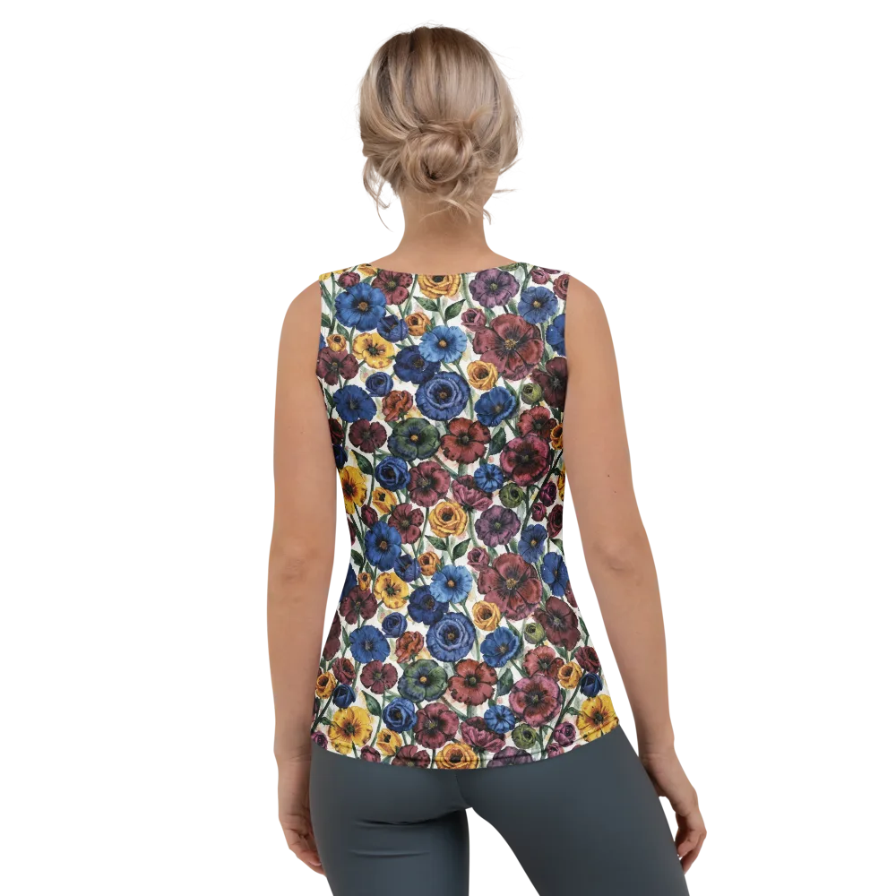 Midnight Poppy Rhapsody on Women's Tank Top — Back