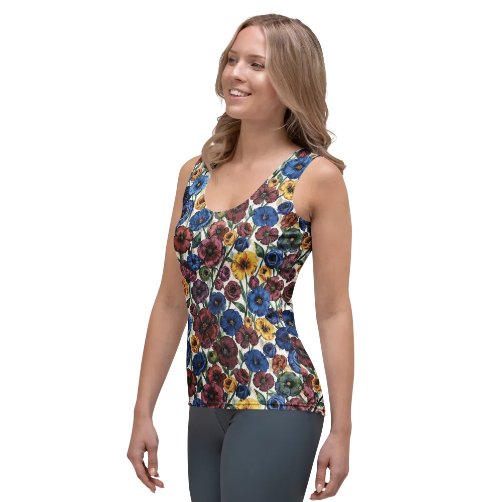 Midnight Poppy Rhapsody on Women's Tank Top — Left Front