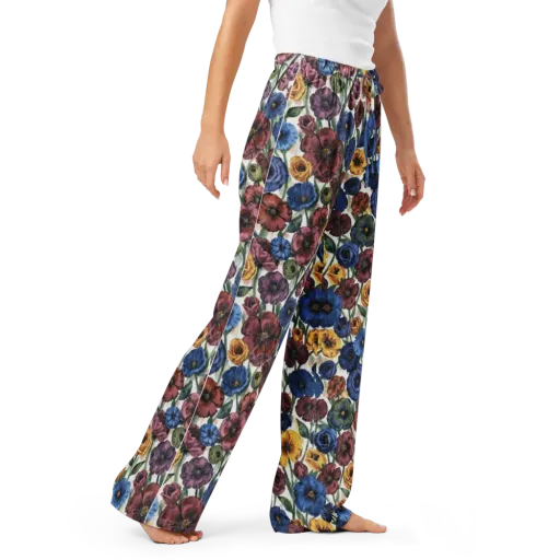 Midnight Poppy Rhapsody on a Women's Pajama Pants