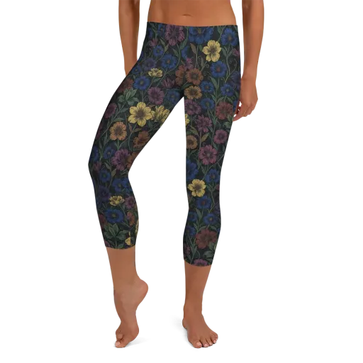 Nocturne Meadow on a Capri Leggings