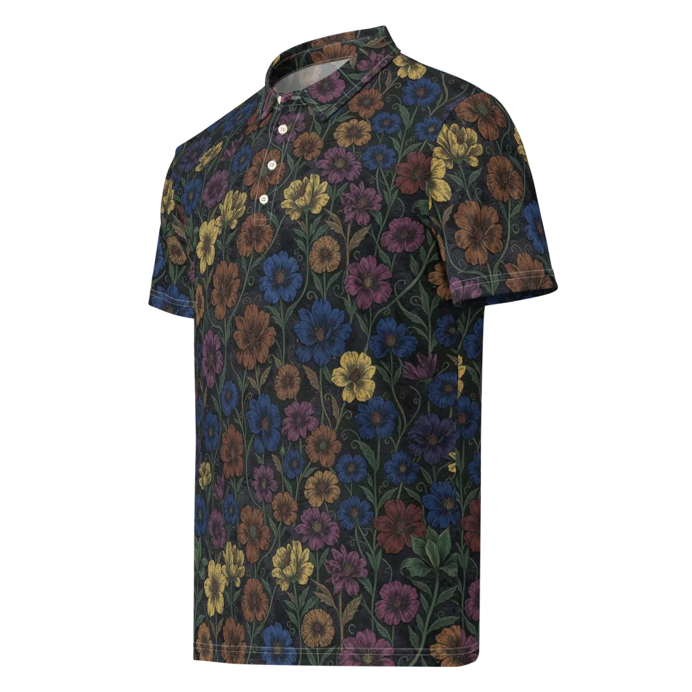 Nocturne Meadow on Men's Slim Fit Polo Shirt — Left Front