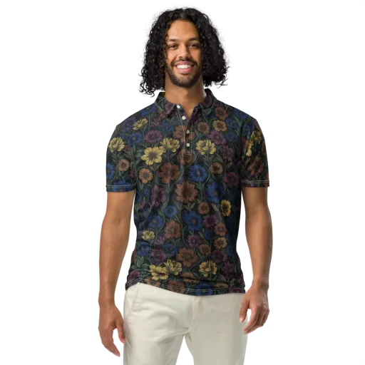 Nocturne Meadow on a Men's Slim Fit Polo Shirt