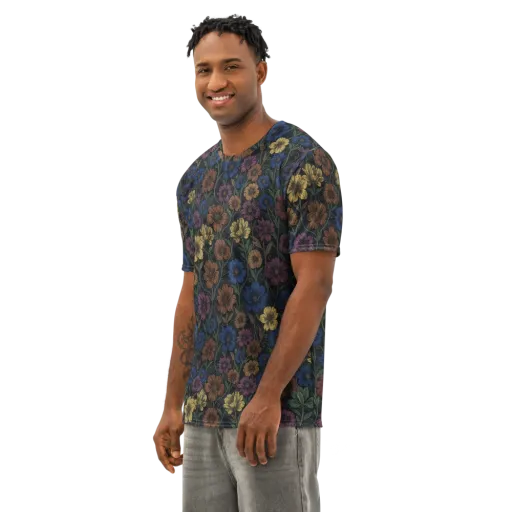 Nocturne Meadow on a Men's Cotton Crew Neck T-Shirt