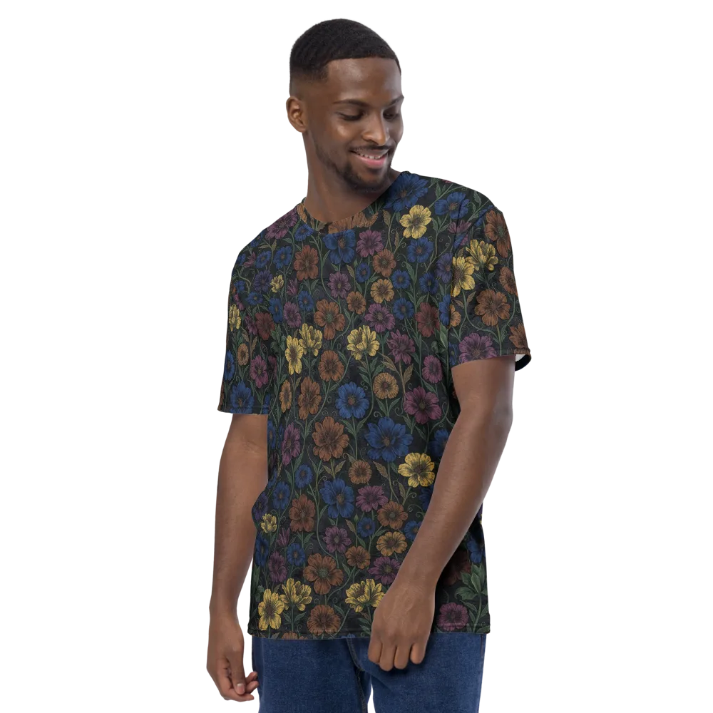 Nocturne Meadow on Men's Crew Neck T-Shirt — Left
