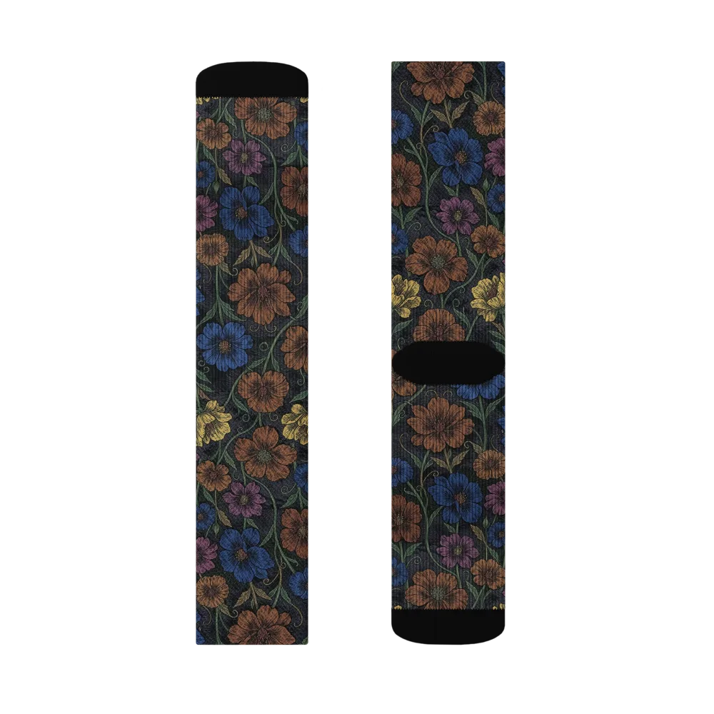 Nocturne Meadow on Socks — Right Sock