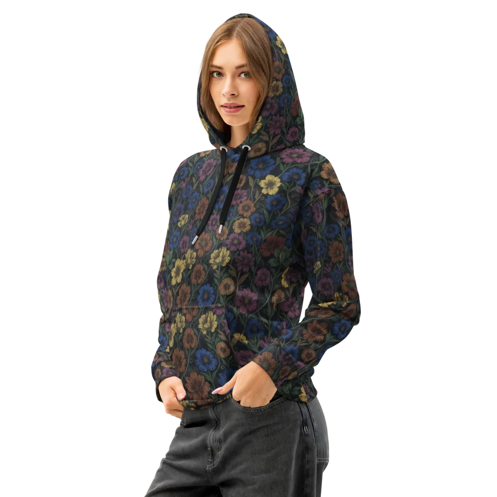 Nocturne Meadow on Cotton Hoodie — Left Front