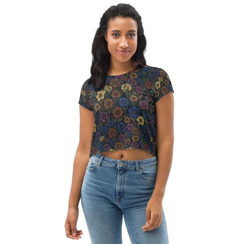 Nocturne Meadow on Crop Tee — Front