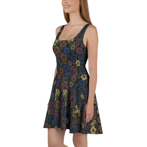 Nocturne Meadow on a Skater Dress