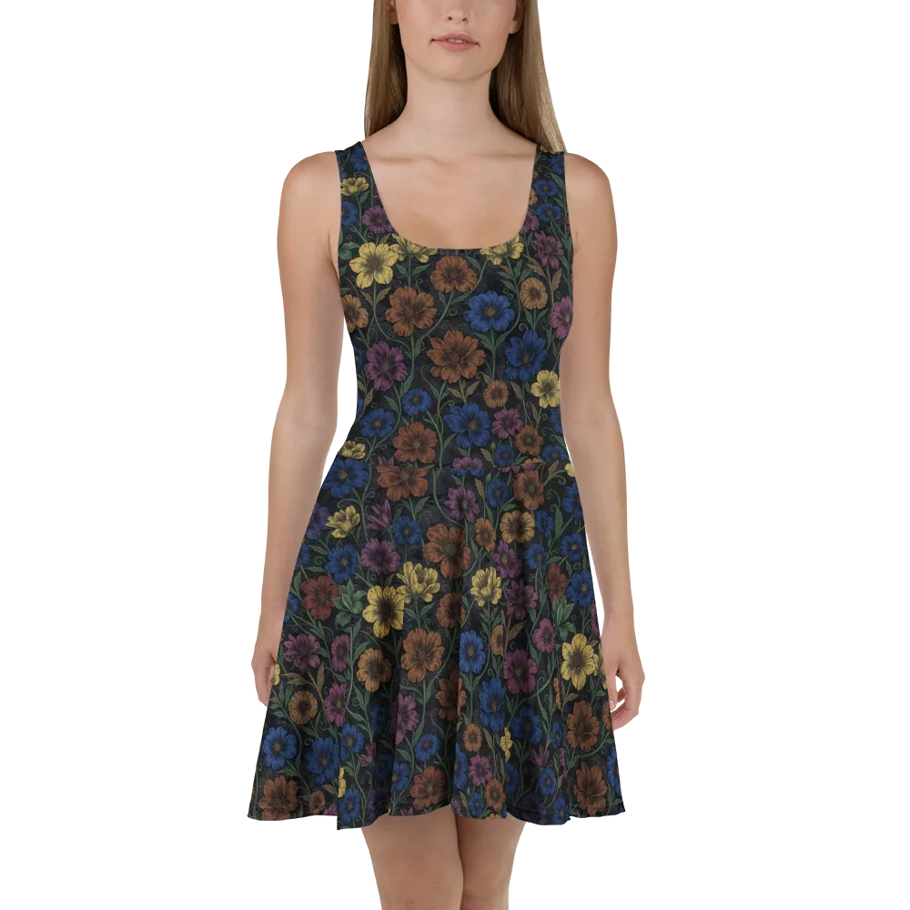 Nocturne Meadow on Skater Dress — Front