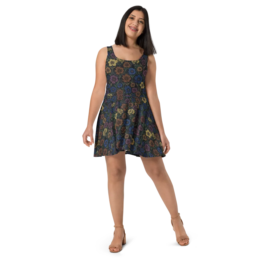 Nocturne Meadow on Skater Dress — Front