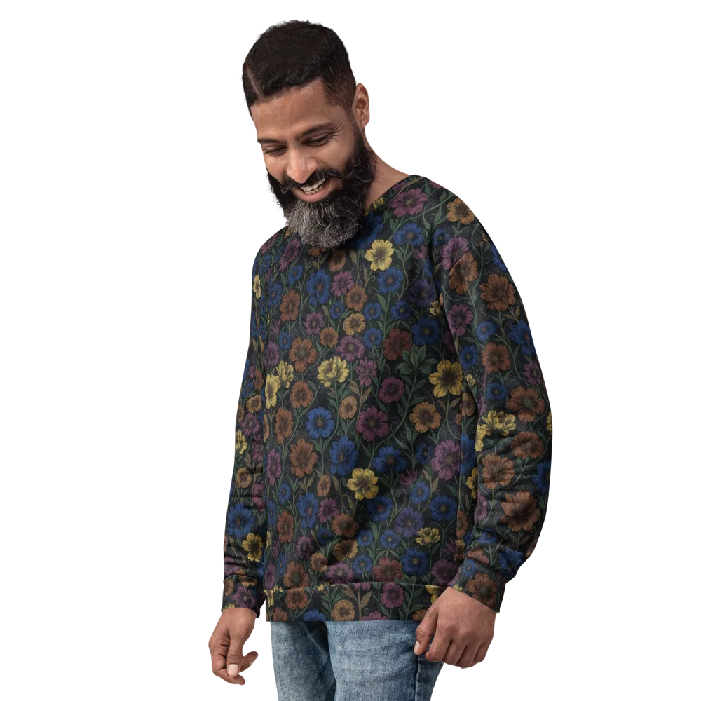 Nocturne Meadow on Sweatshirt — Left Front