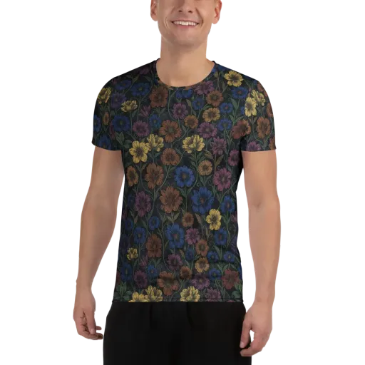 Nocturne Meadow on a Men's Athletic T-Shirt