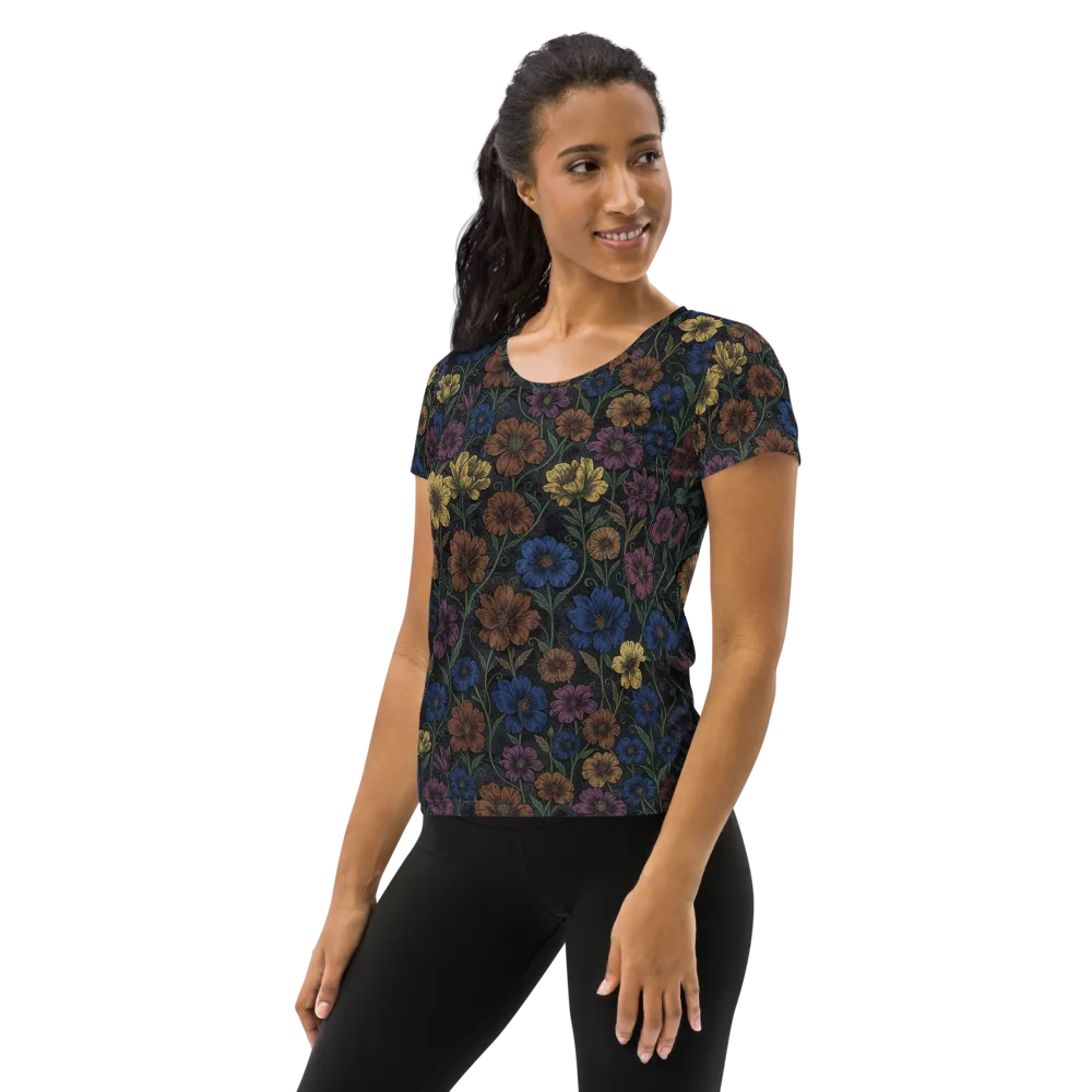 Nocturne Meadow on Women's Athletic T-Shirt — Left