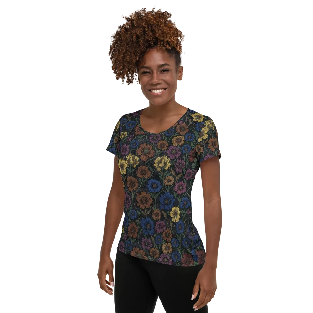 Nocturne Meadow on Women's Athletic T-Shirt — Left