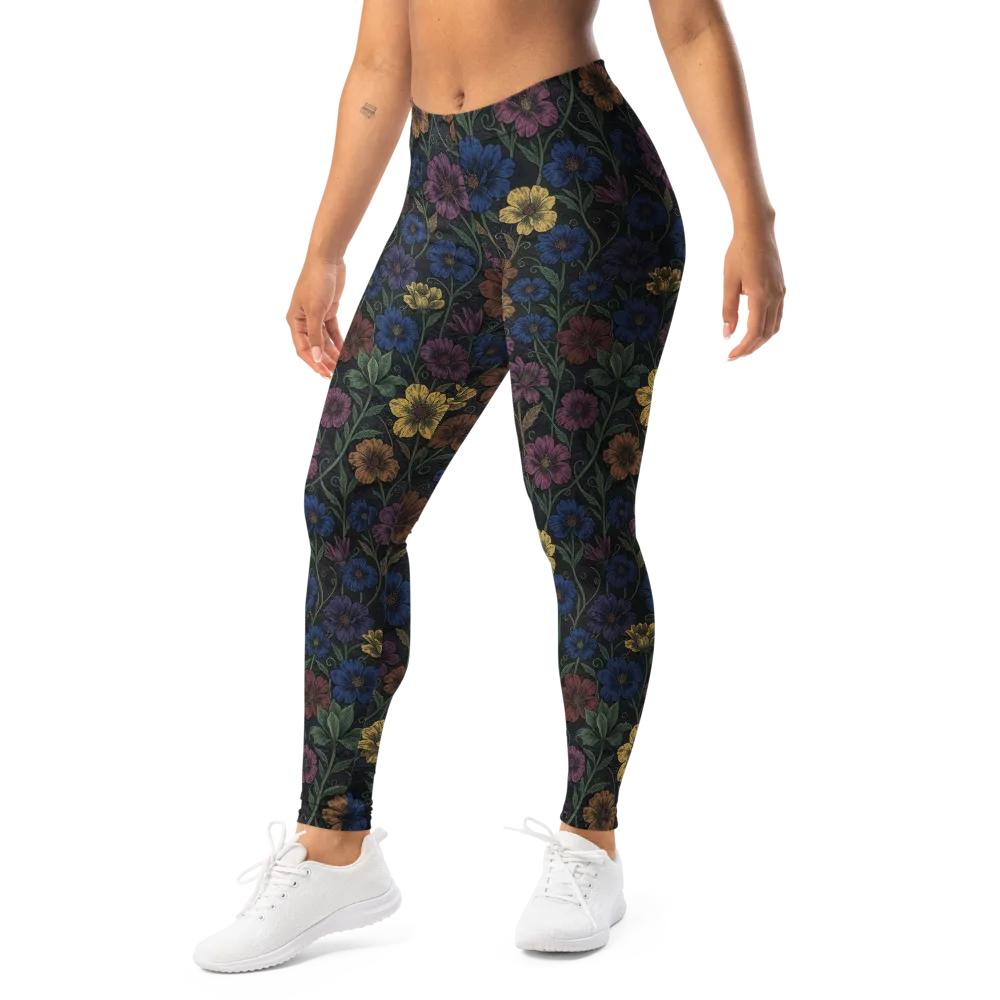Nocturne Meadow on Leggings — Left Front