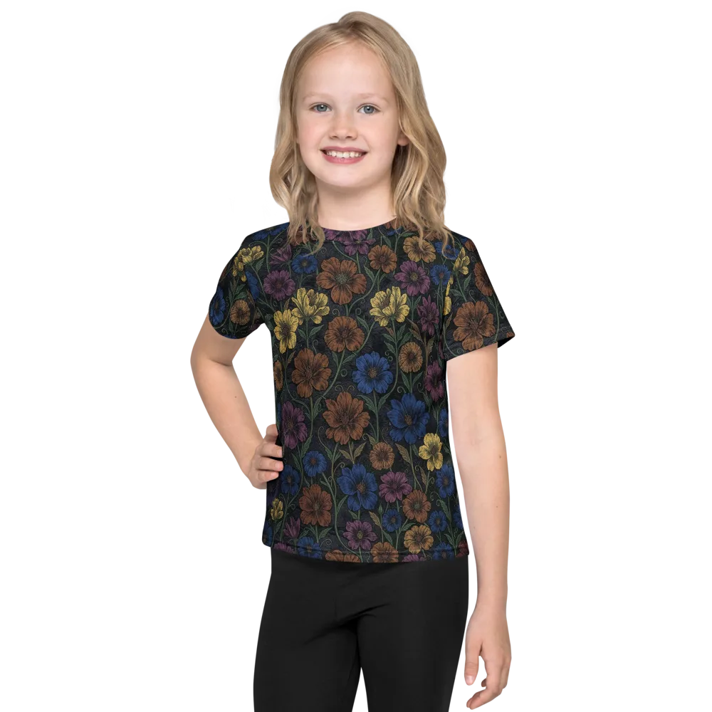 Nocturne Meadow on Kids Crew Neck T-Shirt — Front