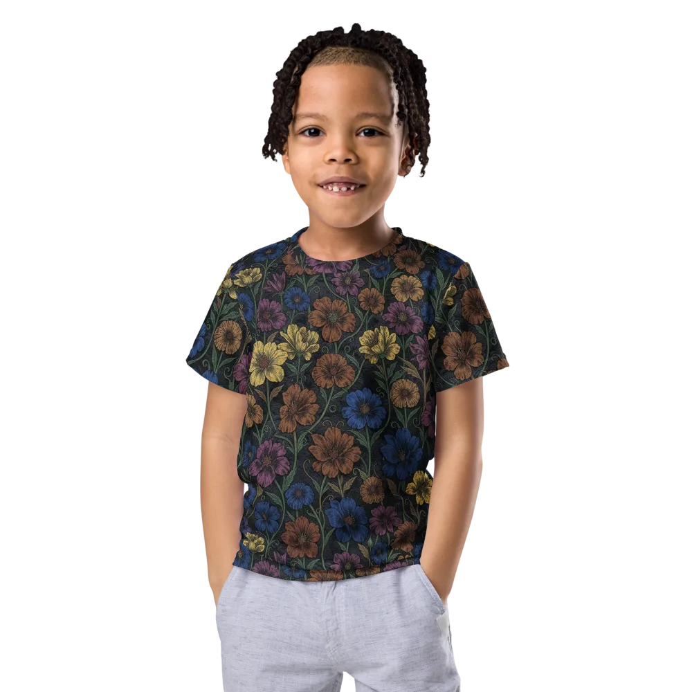 Nocturne Meadow on Kids Crew Neck T-Shirt — Front
