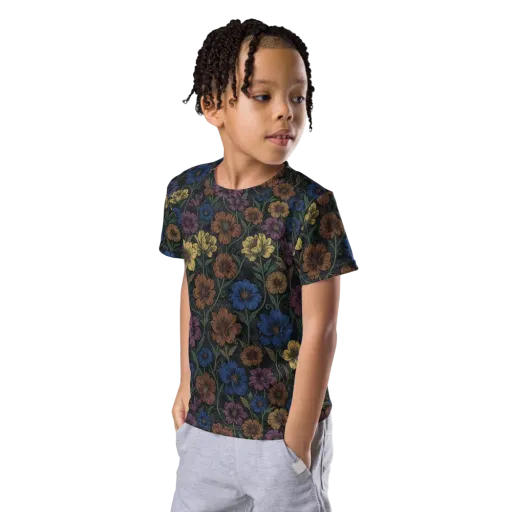 Nocturne Meadow on a Kids Crew Neck T-Shirt