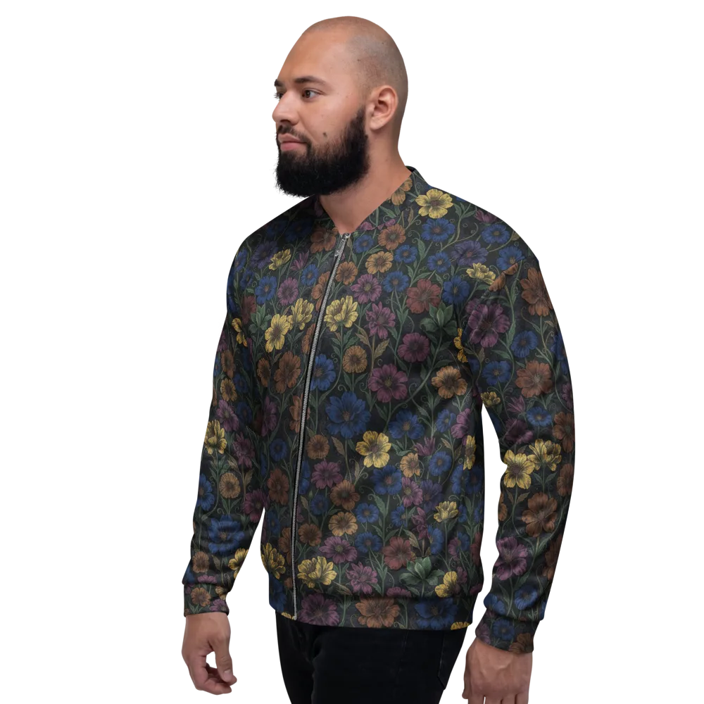 Nocturne Meadow on Bomber Jacket — Left