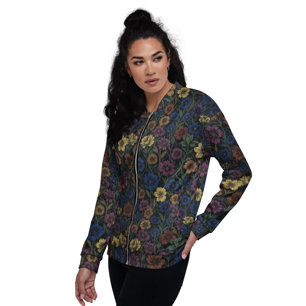 Nocturne Meadow on Bomber Jacket — Left