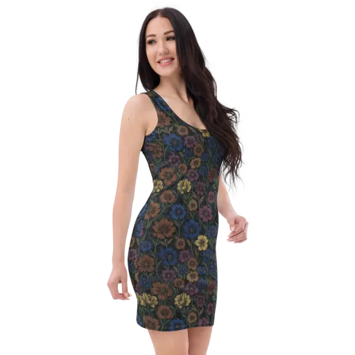Nocturne Meadow on a Bodycon Dress
