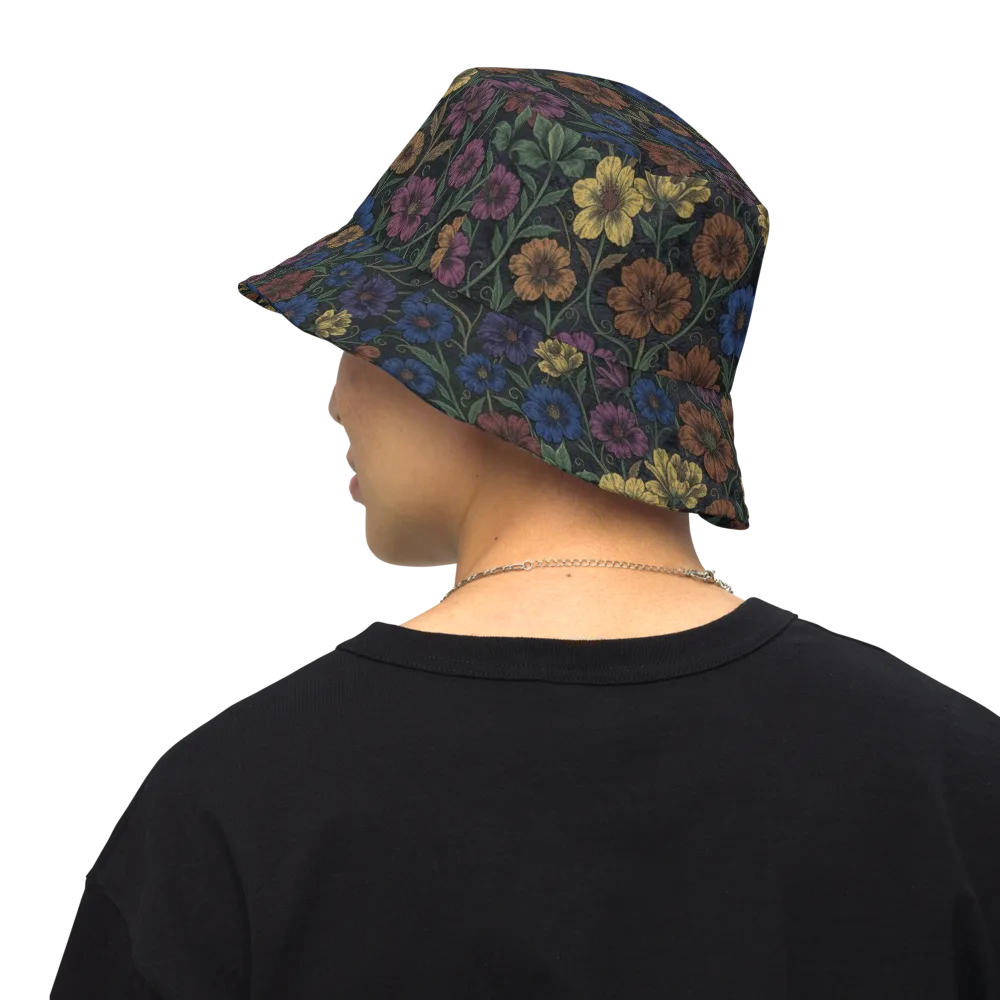 Nocturne Meadow on Reversible Bucket Hat — Back Inside