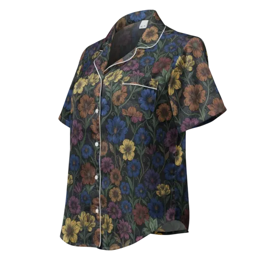 Nocturne Meadow on a Women's Short Sleeve Pajama Top