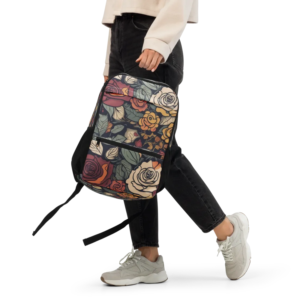 Midnight Rose Garden on Utility Backpack — Front