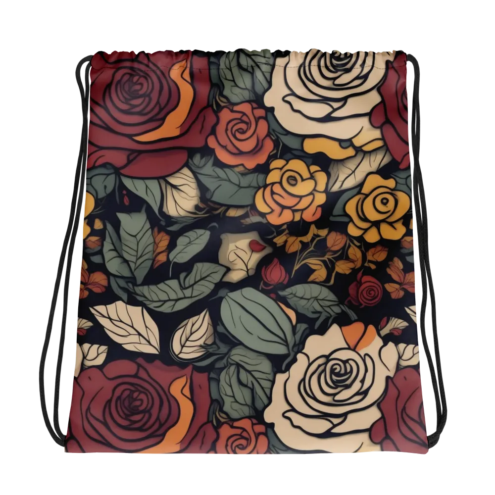 Midnight Rose Garden on Drawstring Bag — Photo