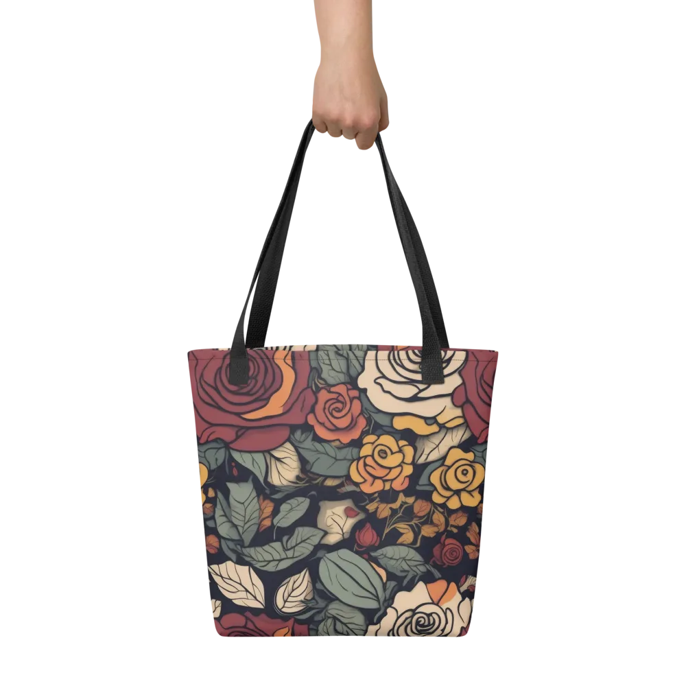 Midnight Rose Garden on Tote Bag — Front