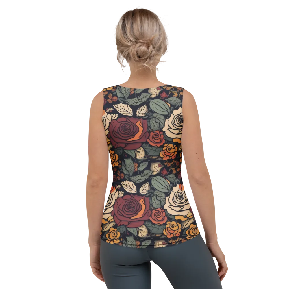 Midnight Rose Garden on Women's Tank Top — Back