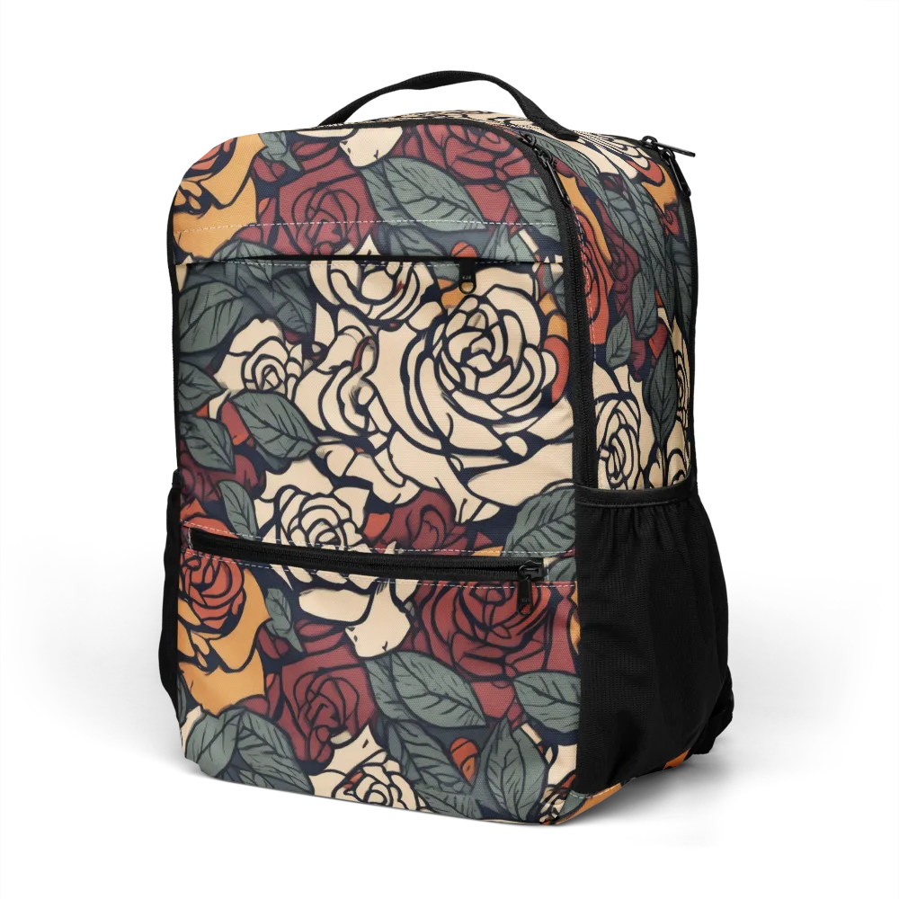 Nightshade Roses on Utility Backpack — Left Front