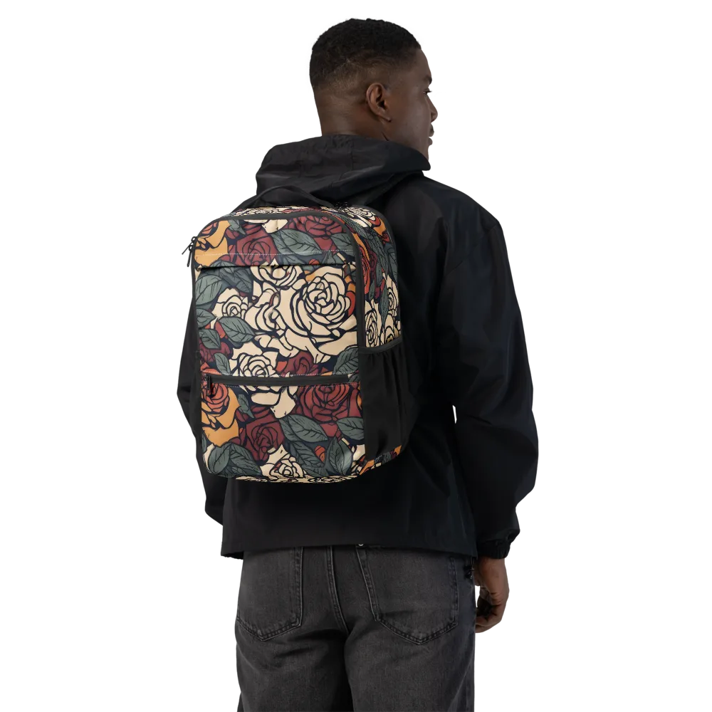 Nightshade Roses on Utility Backpack — Back