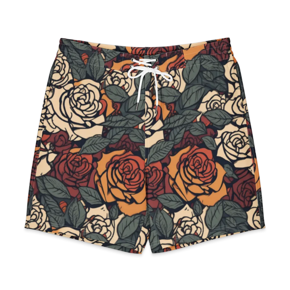 Nightshade Roses on Men's Board Shorts — Front