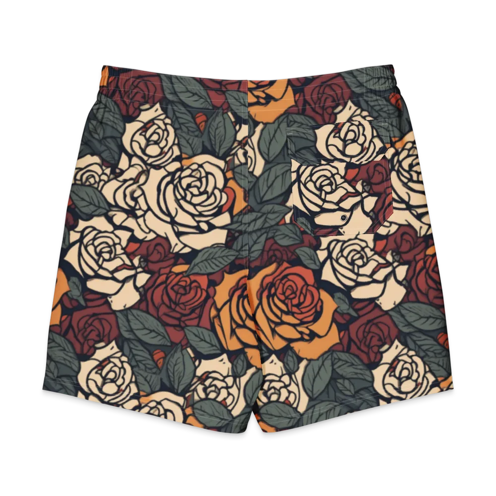 Nightshade Roses on Men's Board Shorts — Back