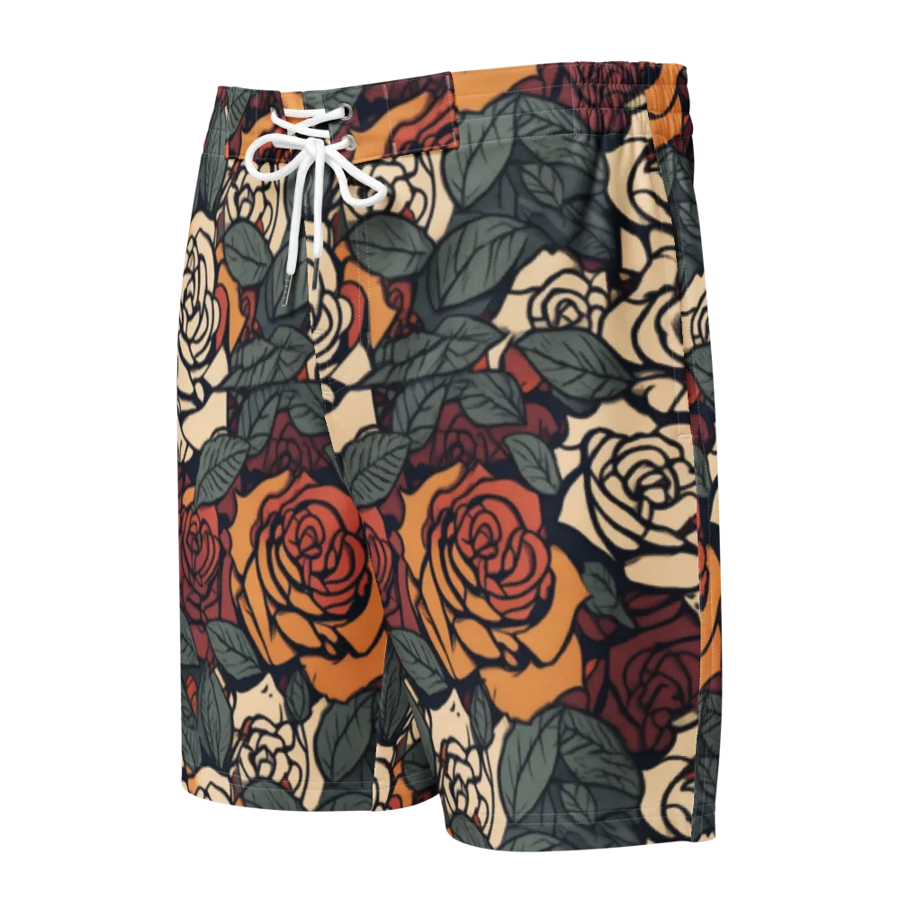Nightshade Roses on Men's Board Shorts — Front
