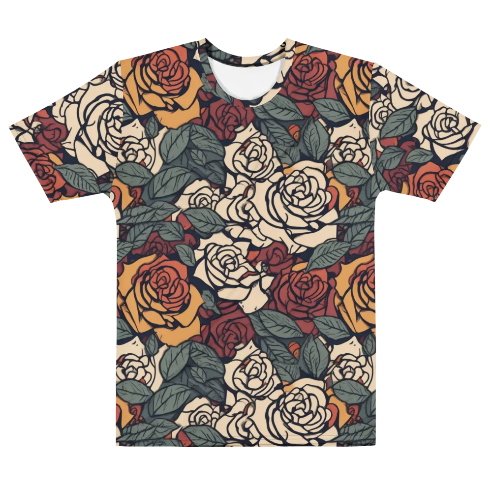 Nightshade Roses on Men's Cotton Crew Neck T-Shirt — Front