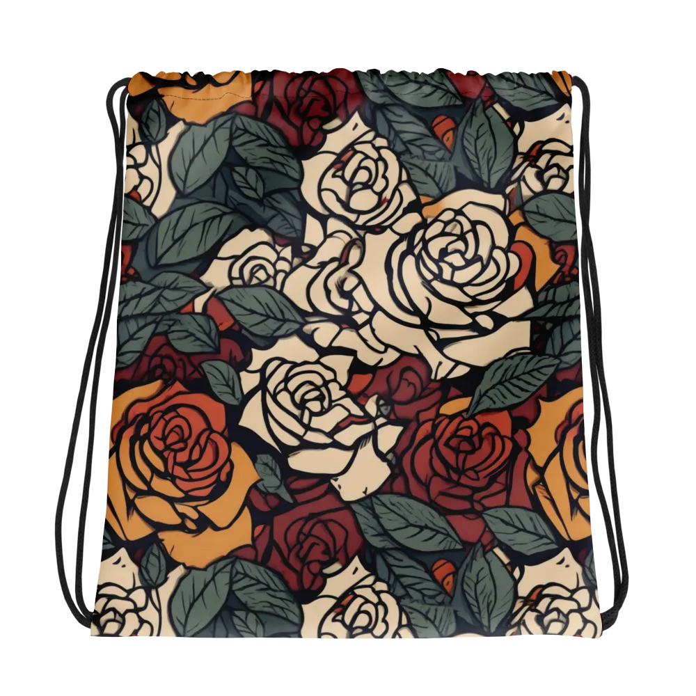 Nightshade Roses on Drawstring Bag — Photo