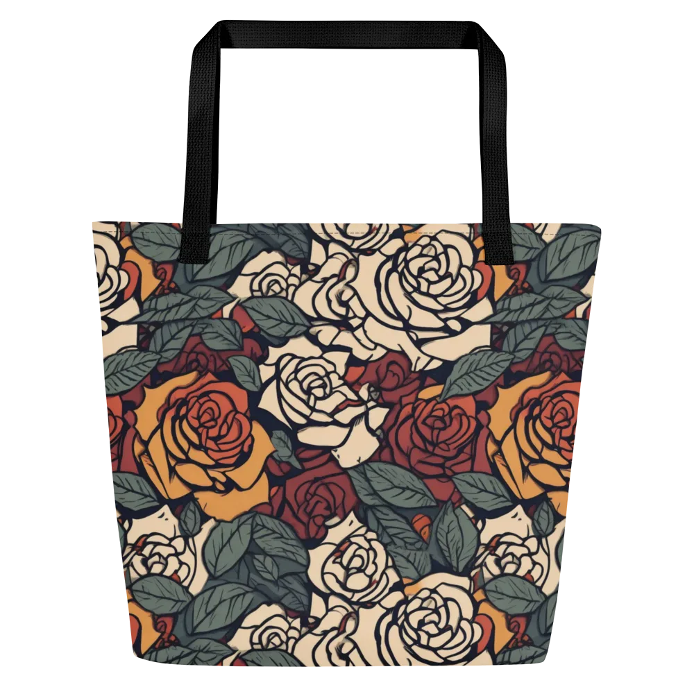 Nightshade Roses on Large Tote Bag W/ Pocket — Front