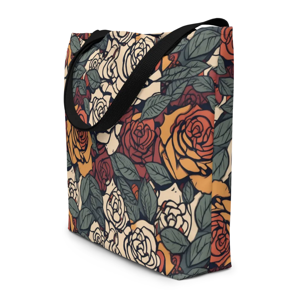 Nightshade Roses on Large Tote Bag W/ Pocket — Front