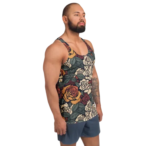 Nightshade Roses on a Men's Tank Top