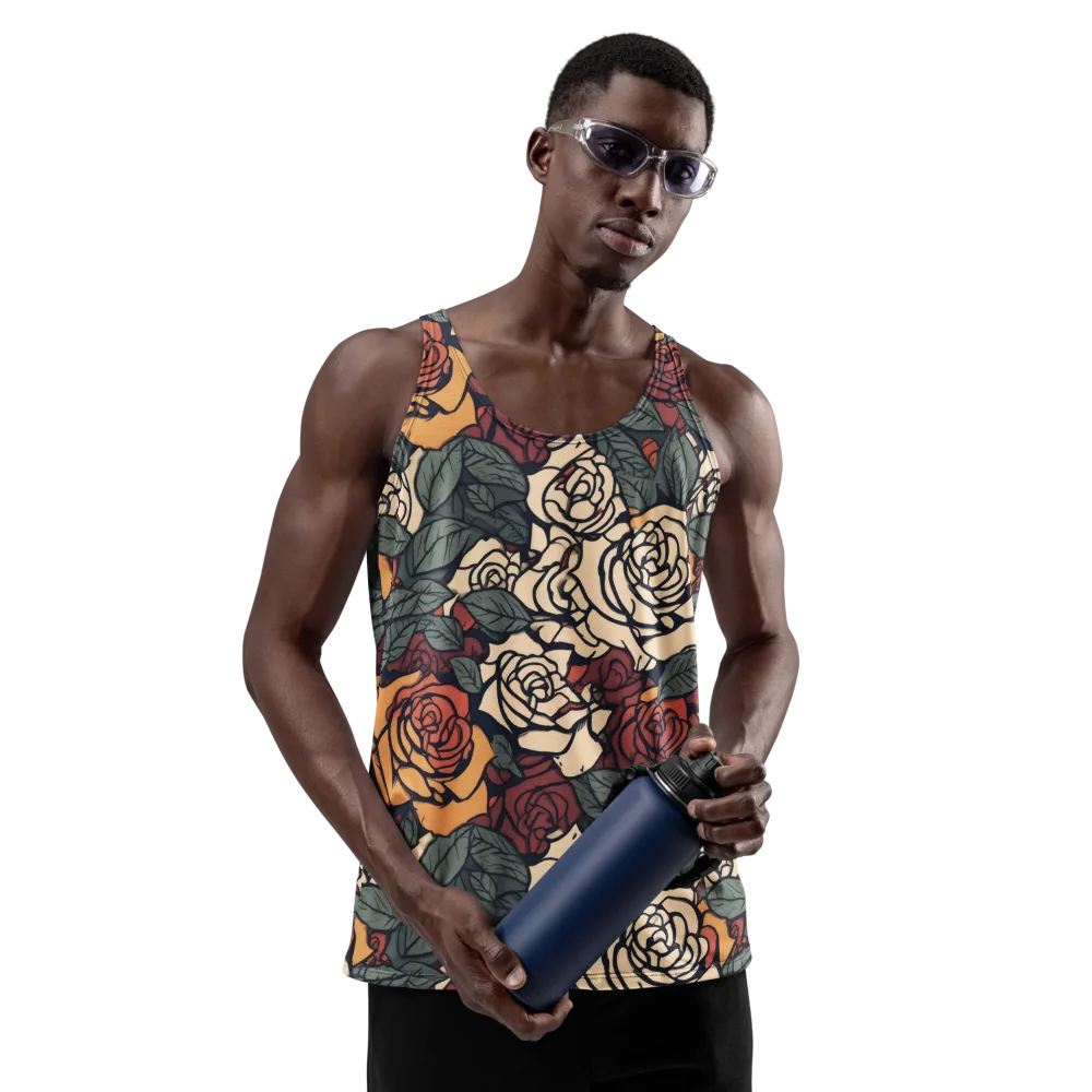 Nightshade Roses on Men's Tank Top — Front